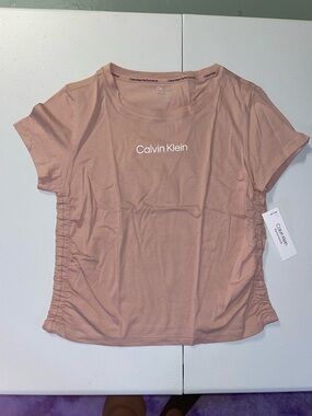 Calvin Klein Short Sleeve Logo Tee in Dusty Rose